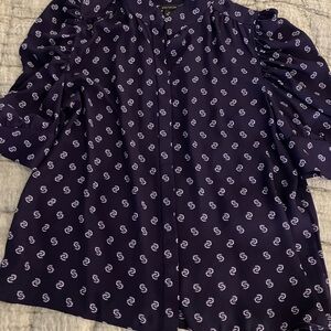 Ann Taylor Purple Blouse with horse shoes